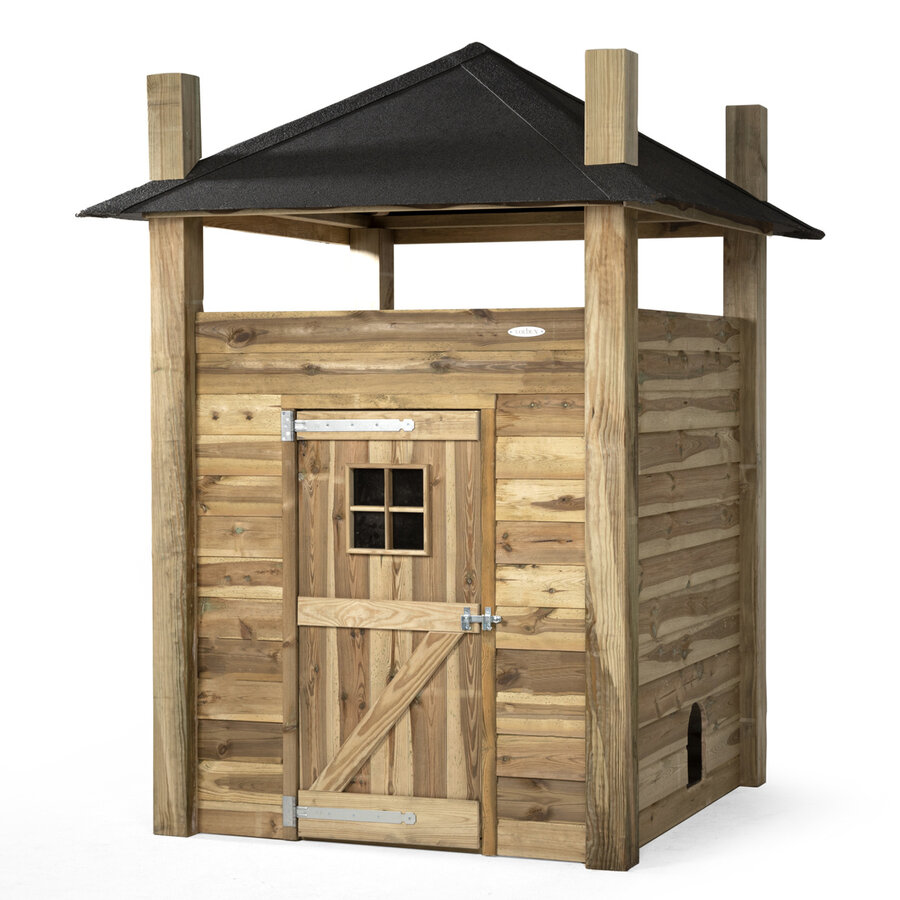 Konijnenhok hooiberg met hooizolder | 175x175x225 cm