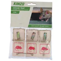 Houten muizenval set van 3 stuks