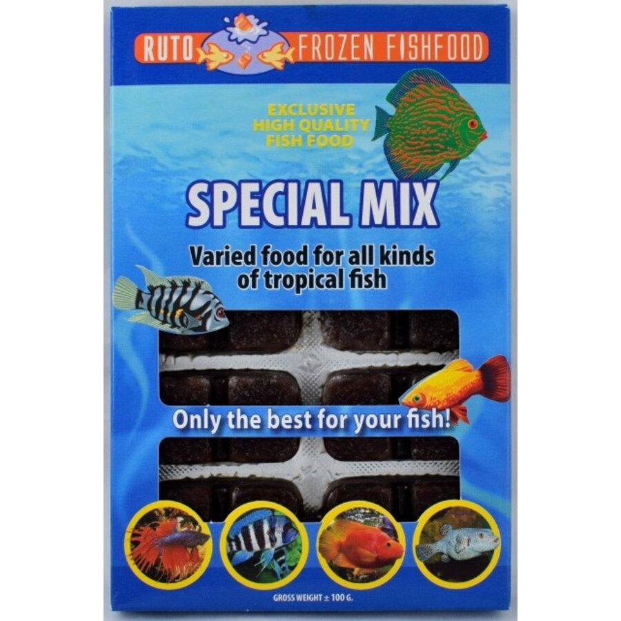Special Mix diepvriesvisvoer in portieblister 100 gram | daphnia, rode muggenlarven & artemia