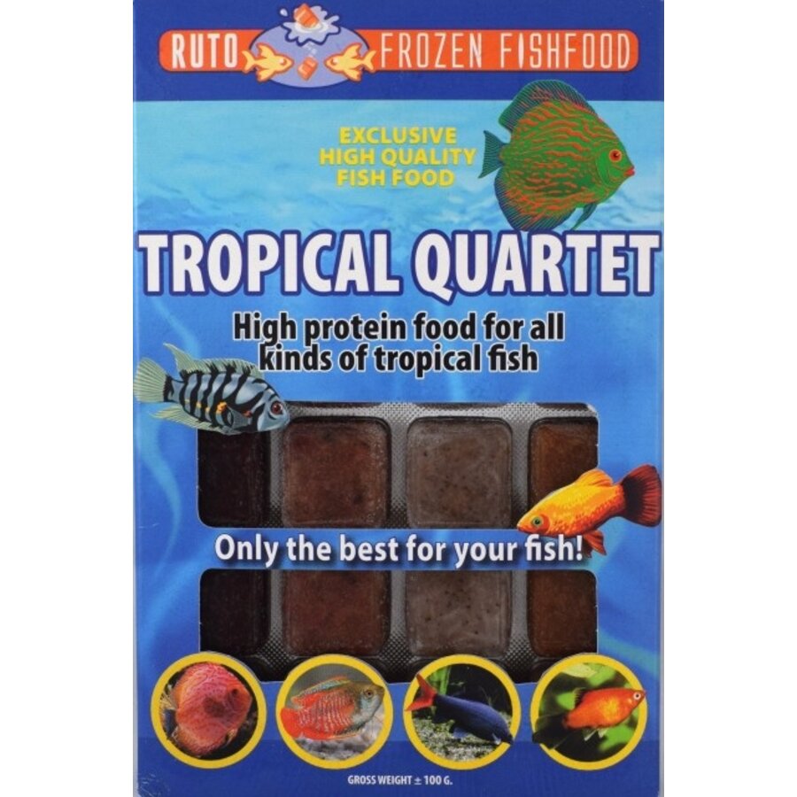 Tropical Quartet diepvries visvoer | blister 100 gram | 4-in-1 mix
