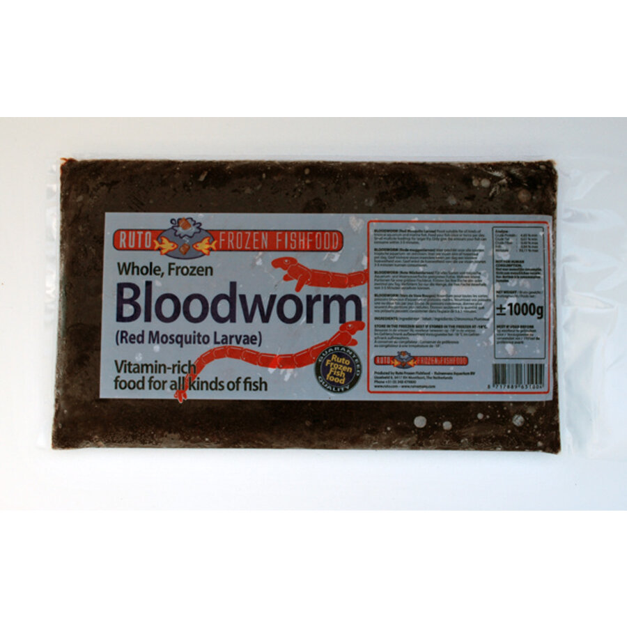 Rode muggenlarven diepvries visvoer | 1000 gram | flatpack