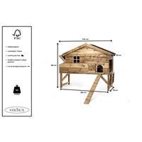 Kippenhok Jasper XL 204 x 90 x 165 cm | nachthok met legnest en onderstel