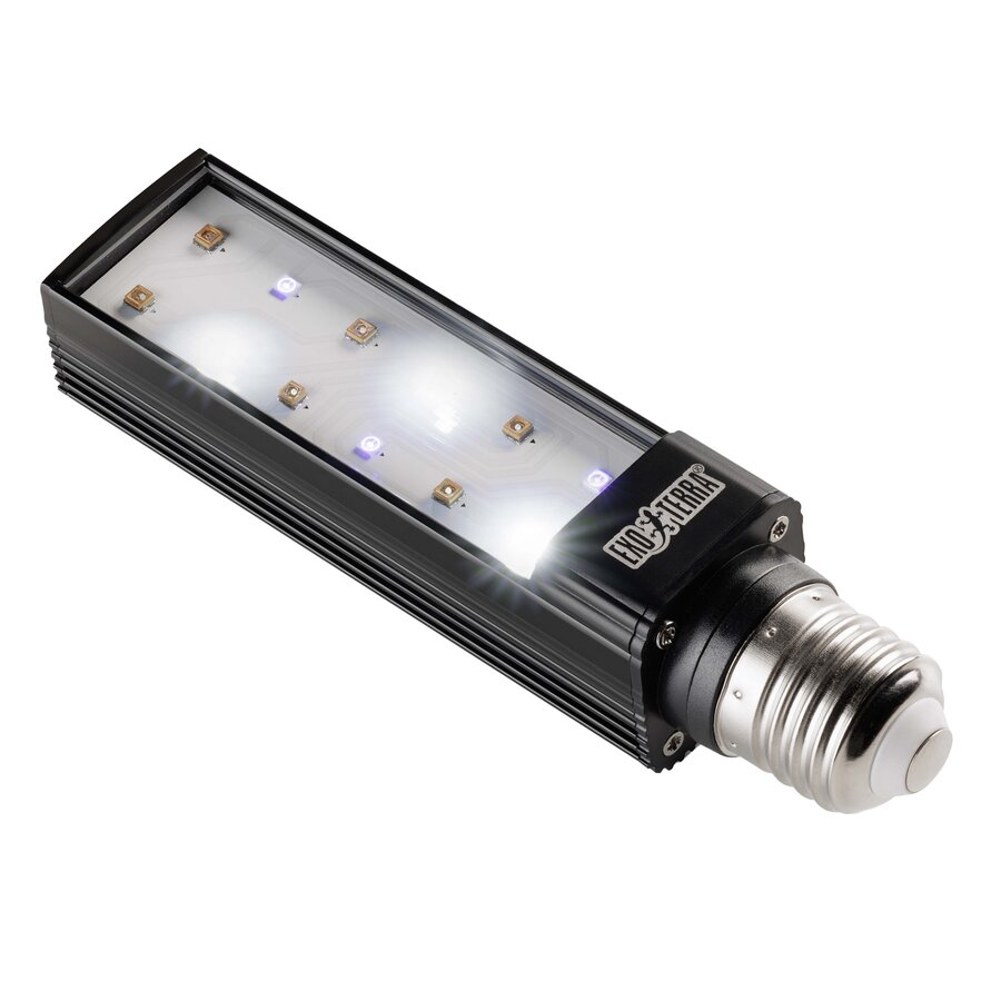 TerraSky UV UVB LED terrarium lamp zwart | horizontale UV-dekking | 20.000 uur