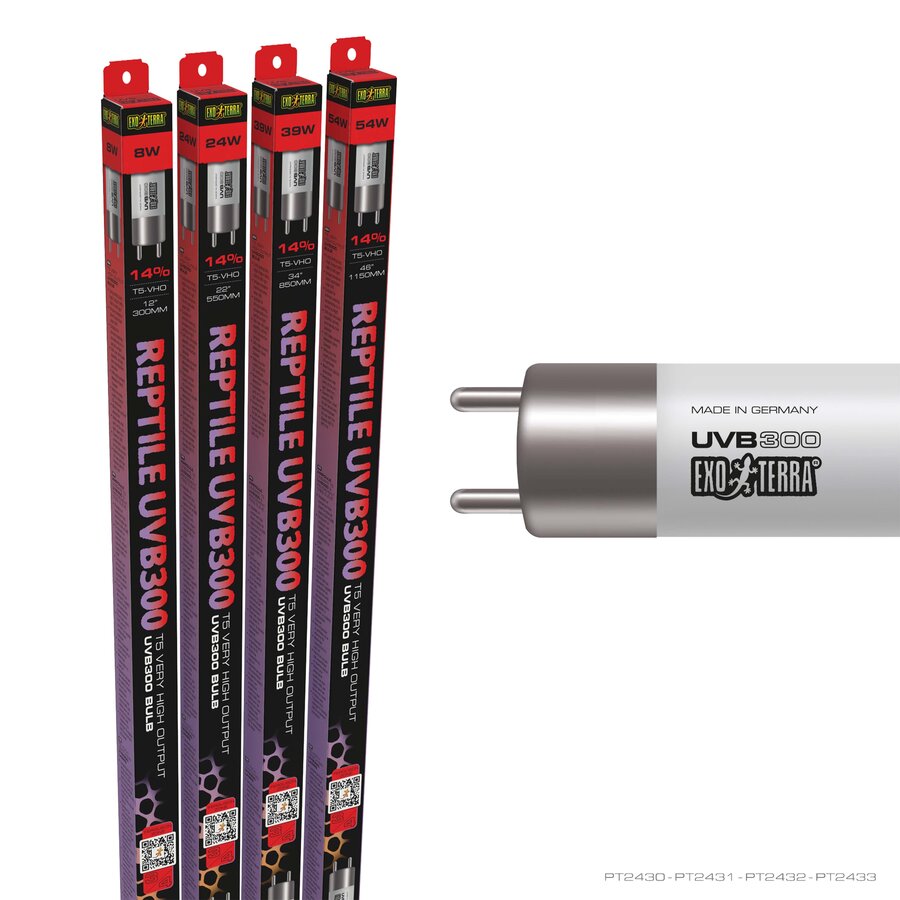 T5 UVB300 VHO 24W | 55 cm | extreem krachtige UV-lamp met UVA en UVB voor zonnebadende reptielen