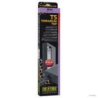 T5 Terrarium Top UVB armatuur Zwart | 35 cm 8W met gepolijste reflector