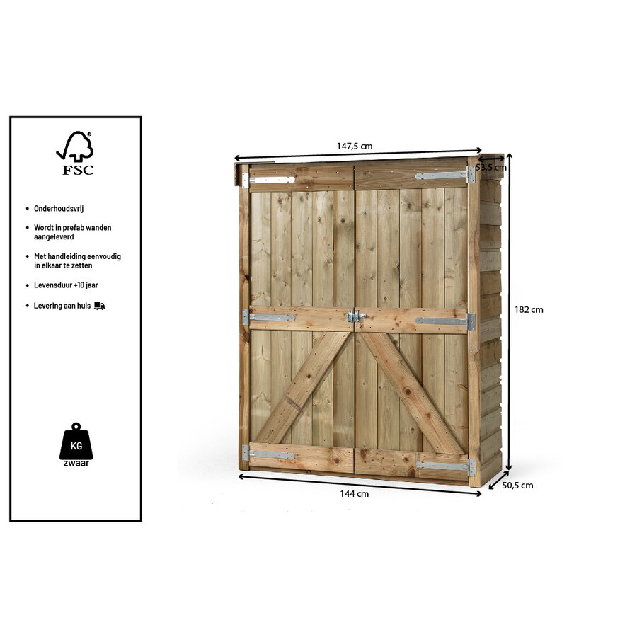 Tuinkast hout XL Bart