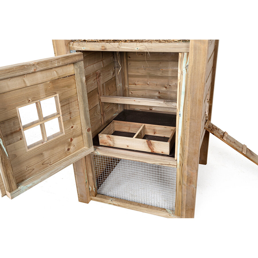 Hooiberg Pleun kippenhok 110 x 110 x 190 cm met nachthok links voor 4 kippen