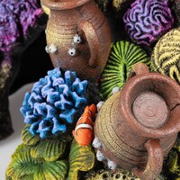 Koraalgrot recht meerkleurig | M 23 x 14 x 18 cm | L 31 x 17,5 x 28 cm