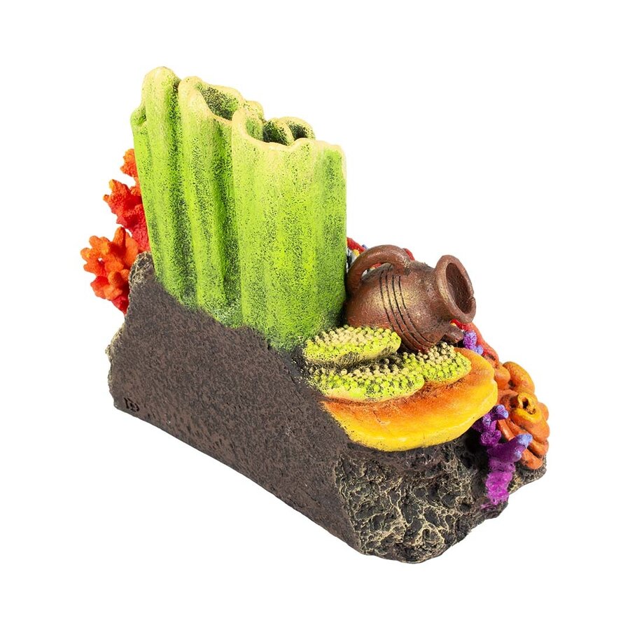 Koraalgrot recht meerkleurig | M 23 x 14 x 18 cm | L 31 x 17,5 x 28 cm