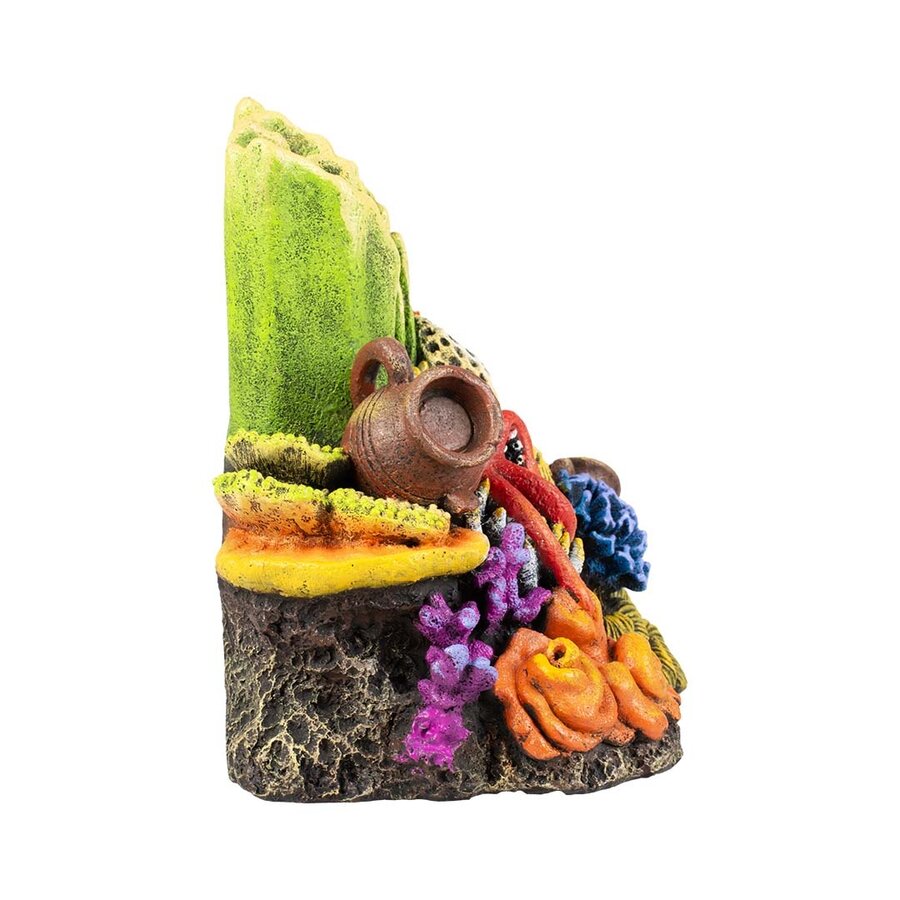 Koraalgrot recht meerkleurig | M 23 x 14 x 18 cm | L 31 x 17,5 x 28 cm