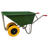 Kruiwagen 160 Liter Poly Met Verzinkt Onderstel En 2 Anti-Lek Banden