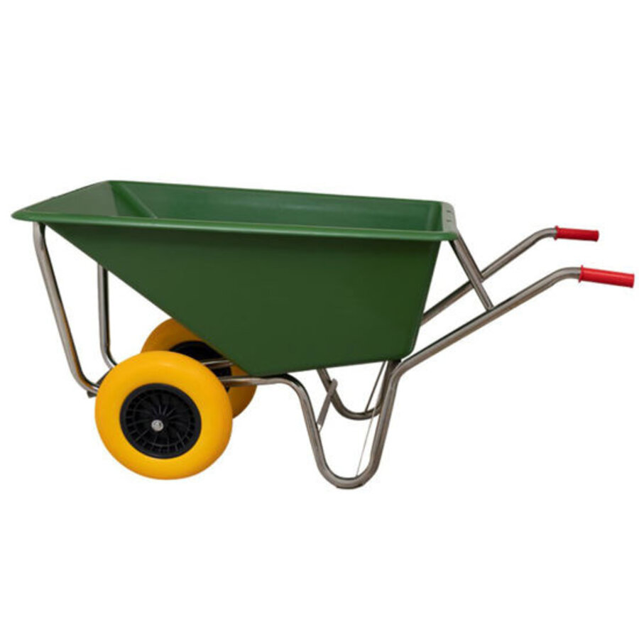 Kruiwagen 160 Liter Poly Met Verzinkt Onderstel En 2 Anti-Lek Banden