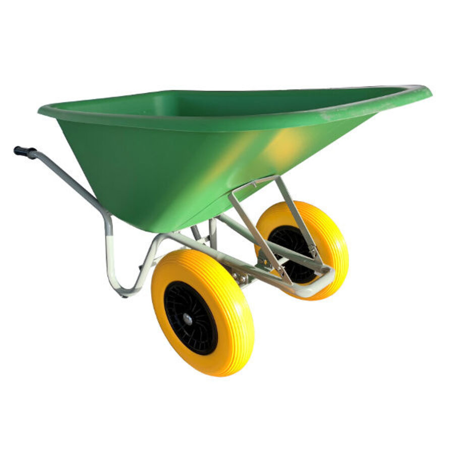 Kruiwagen Forza 165 Liter HDPE Bak Groen Met 2 Anti-Lek Banden