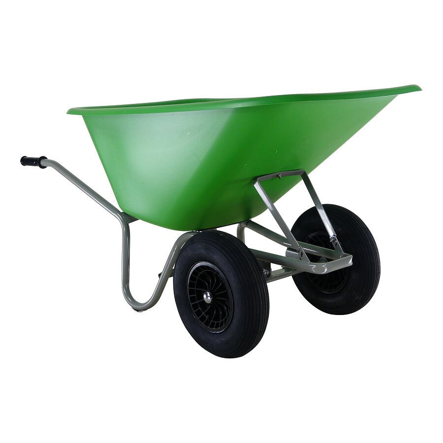 Kruiwagen Forza 165 Liter HDPE Bak Groen Met 2 luchtbandwielen