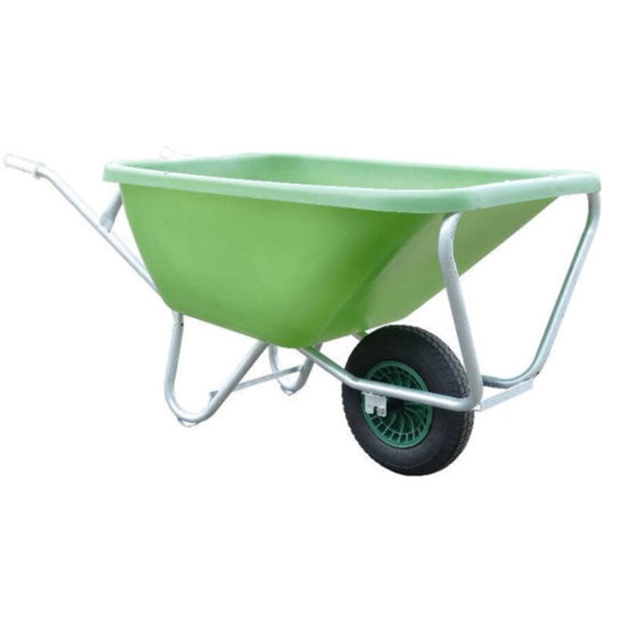 Kruiwagen F&S 200 Liter Groen Met Verzinkt Onderstel En 1 wiel