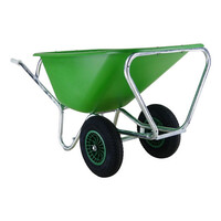 Kruiwagen Fort F&S 165 Liter Groen HDPE bak Met Verzinkt Onderstel En 2-wielen