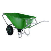 Kruiwagen Fort F&S 165 Liter Groen HDPE bak Met Verzinkt Onderstel En 2-wielen