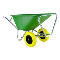 Kruiwagen F&S 165 Liter Groen HDPE Bak Met 2 Anti-Lek Banden
