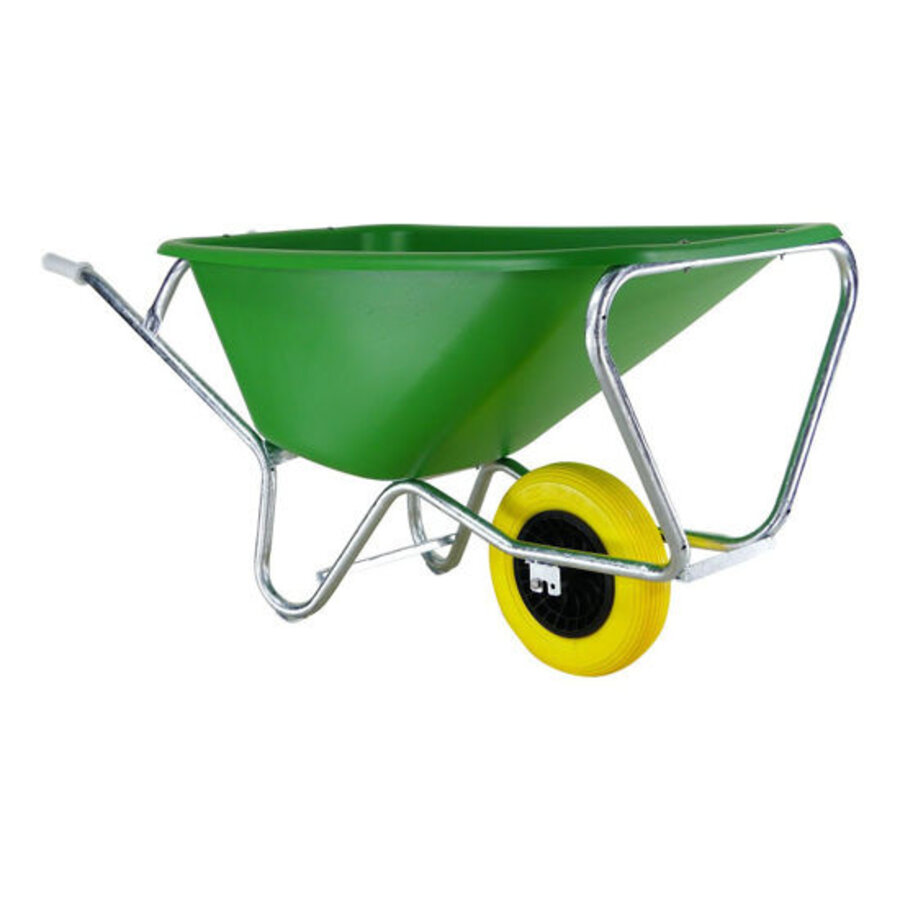 Kruiwagen F&S 165 Liter Groen Met HDPE bak En Anti-Lek Band