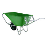 Kruiwagen F&S 165 Liter Groen Met HDPE Bak En Verzinkt Onderstel