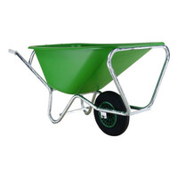 Kruiwagen F&S 165 Liter Groen Met HDPE Bak En Verzinkt Onderstel