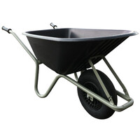 Kruiwagen Allrounder 100 Liter Plastic Bak Zwart Met Grijs Onderstel