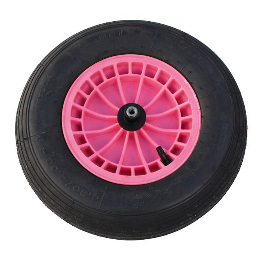 Fort kruiwagenwiel 2PLY 400 x 100 mm met 13 cm as | oranje, roze of zwart