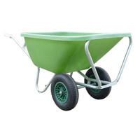 Kruiwagen F&S 200 Liter Groen 2-luchtwiel