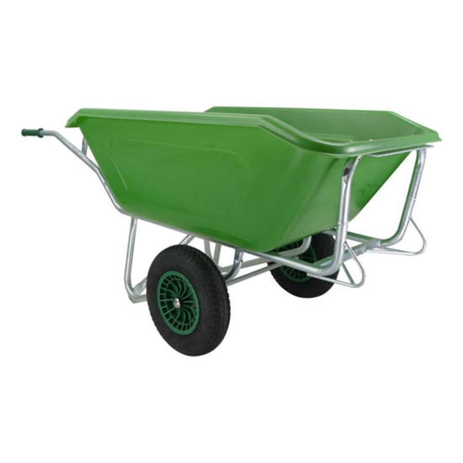 Kruiwagen F&S 350 Liter Groen Met 2 Luchtwielen