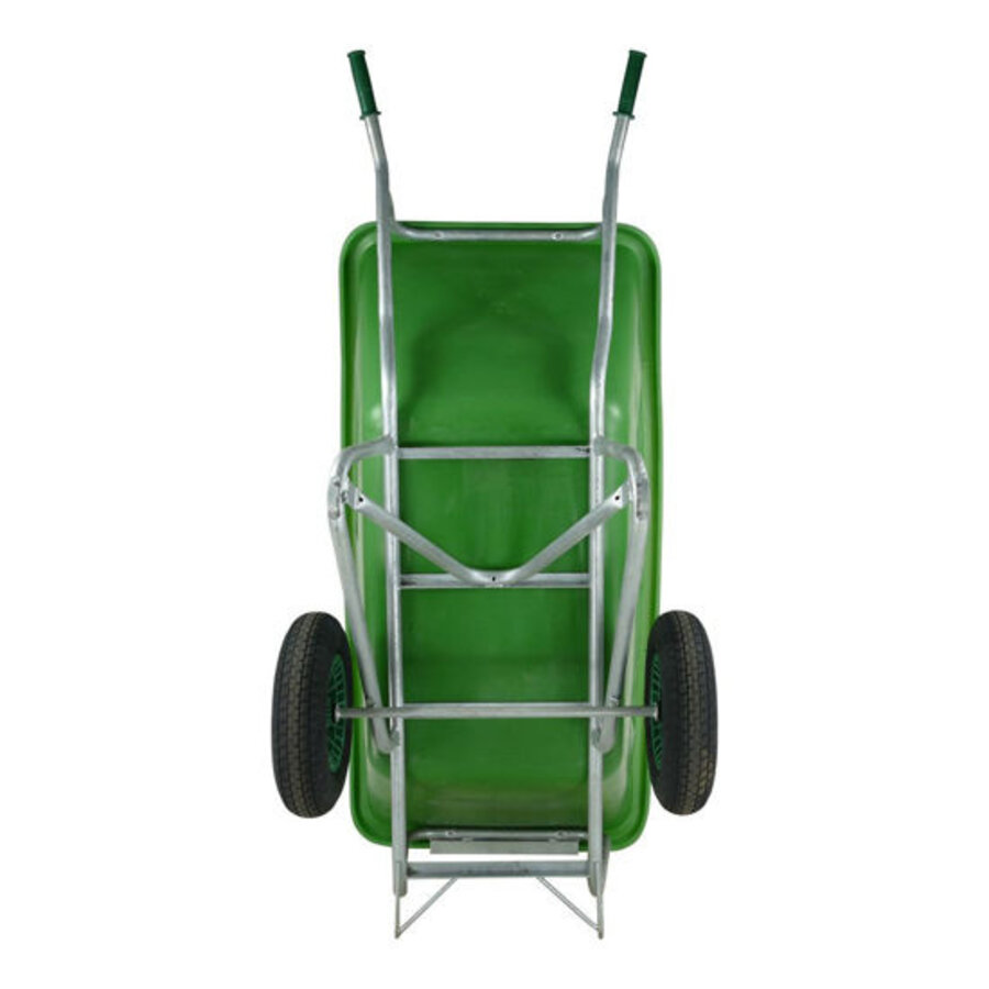 Kruiwagen F&S 500 Liter Groen Met 2 Luchtbanden