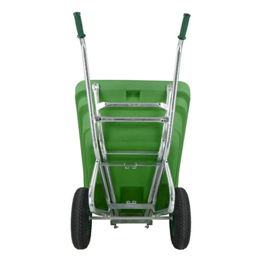 Kiep Kruiwagen F&S 300 Liter Groen Met 2 luchtwielen