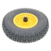 Fort SMB kruiwagenwiel geel met binnenband en as 130 mm