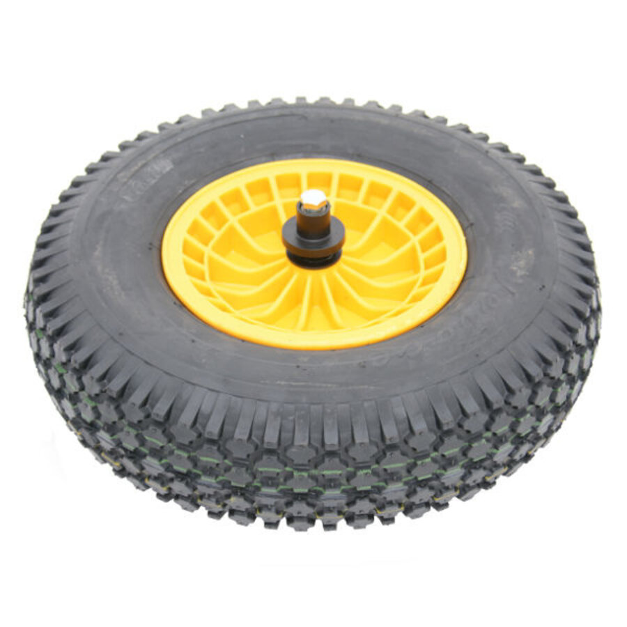 Fort SMB kruiwagenwiel geel met binnenband en as 130 mm