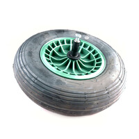 Wiel Met Kunststof Velg Groen As 20 Centimeter