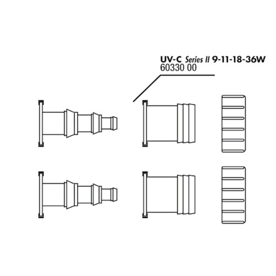 Tuiten 12-25 u.32mm+moer voor UV-C 9