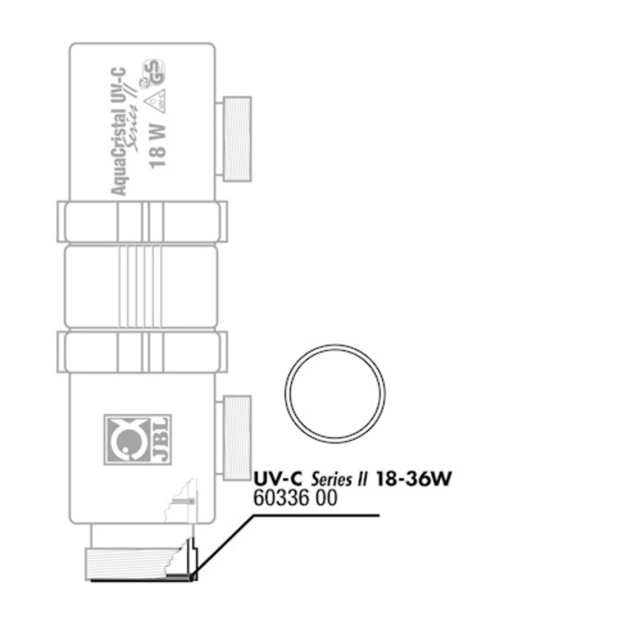 O-Ring cilinder voor UV-C 18W/36W
