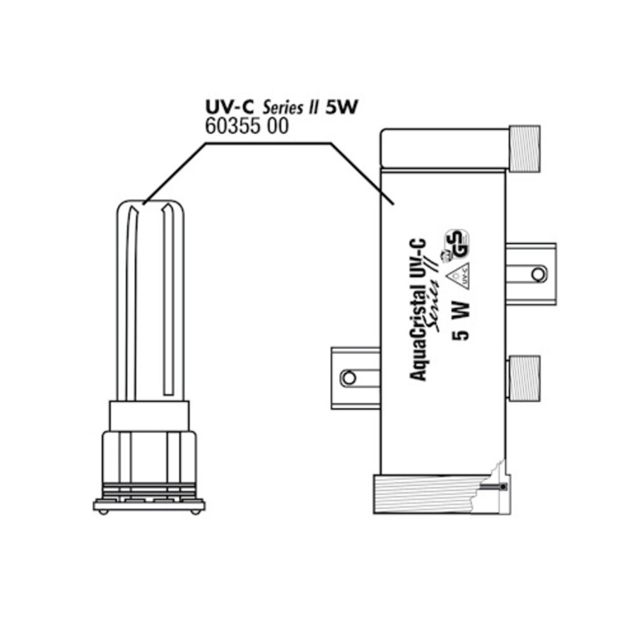 UV-C II 5W Behuizing + kwartsglas