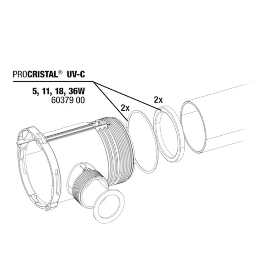 PC UV-C Dichtingset 5,11,18,36W