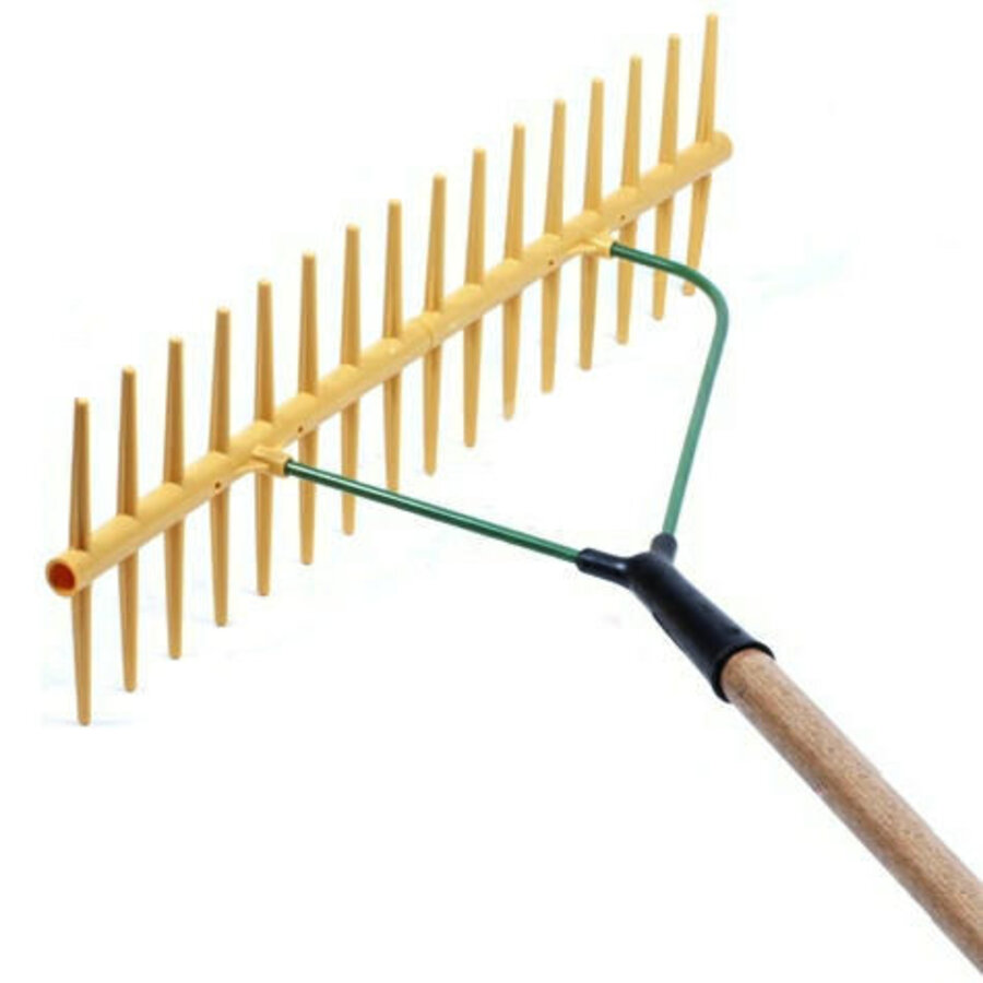 Schuine polyhark met 16 tanden en steel van 160 cm