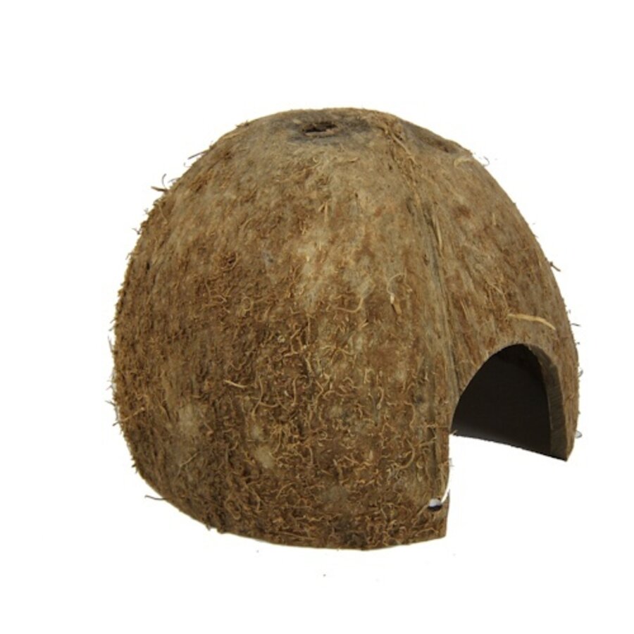 Kokosnoot schuilplaats maat M voor aquarium en terrariumdieren