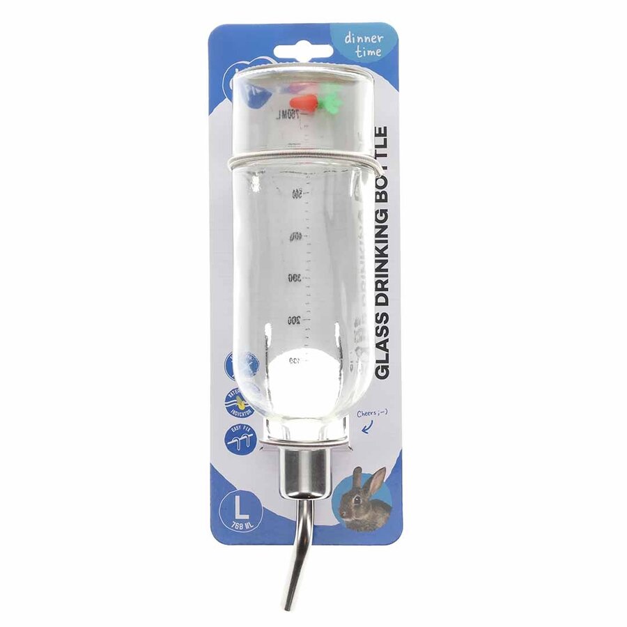 Glazen drinkfles voor knaagdieren
