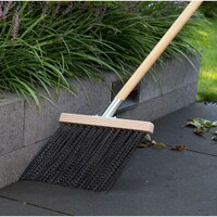 Gootbezem met schuine nylon borstelkop 28 cm zwart
