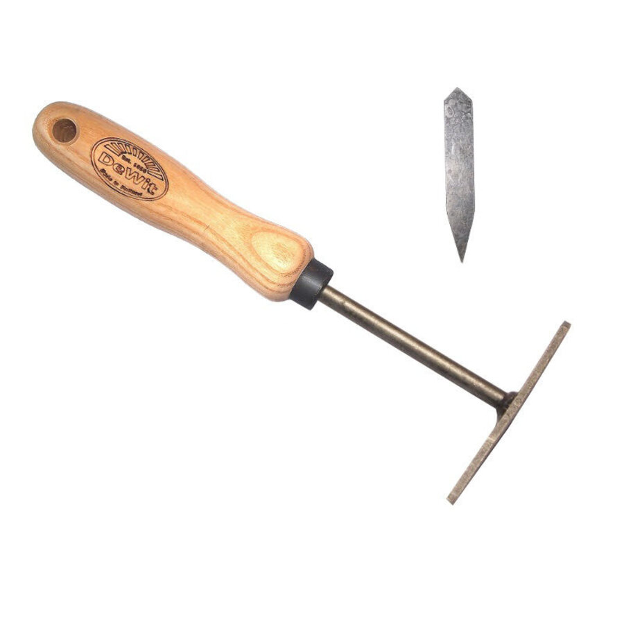 Onkruidkrabber met essen handvat 14 cm voor voegen en tegelwerk
