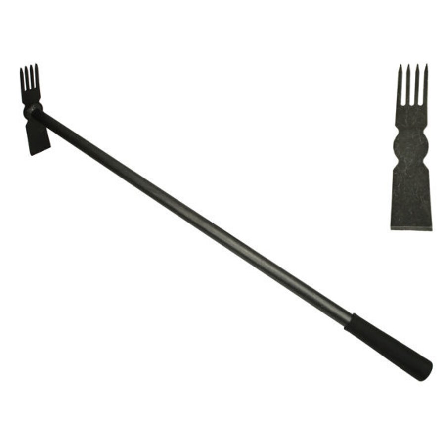 Combi cultivator met 3 tanden, wiedmes en essen steel 140 cm