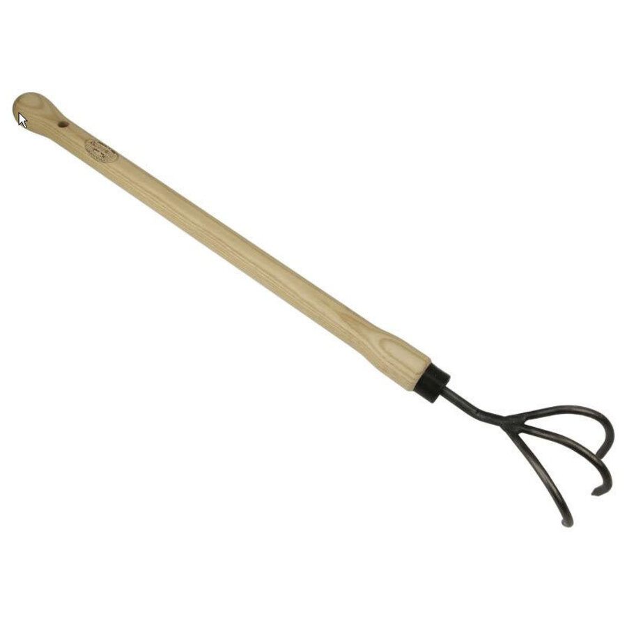 Cultivator met 3 tanden en essen knopsteel 48 cm