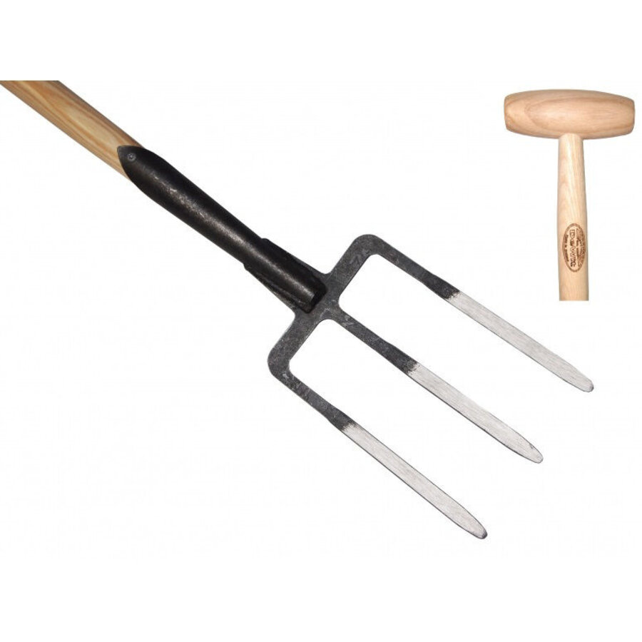 Spitvork 3 Tands Met Essen Steel 90 Centimeter
