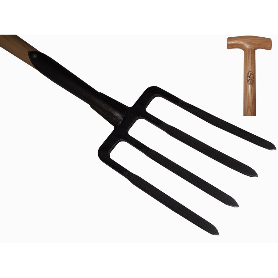 Spitvork 4 Tands Met Essen Steel 90 Centimeter
