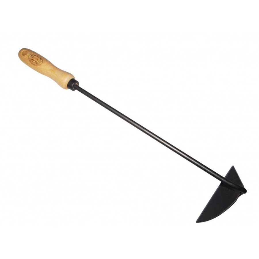 Linkshandige gesmede schrepel 12 cm met essenhouten handvat 14 cm