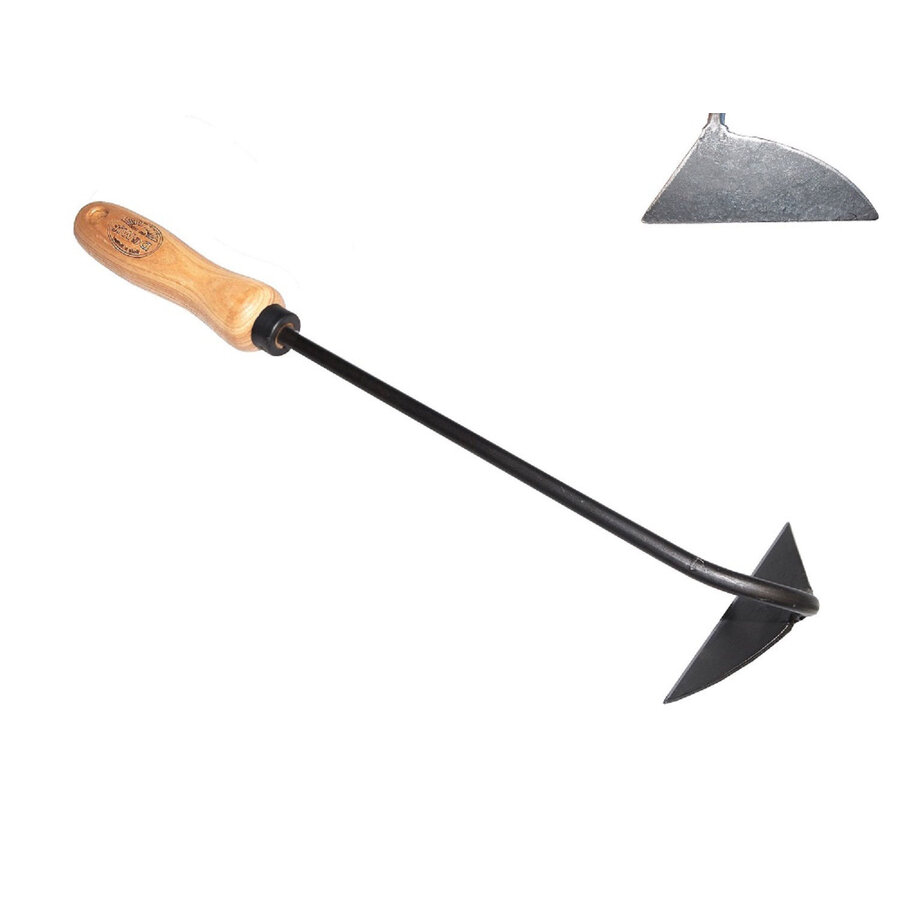 Rechtshandige gesmede schrepel 12 cm met essen handvat 14 cm