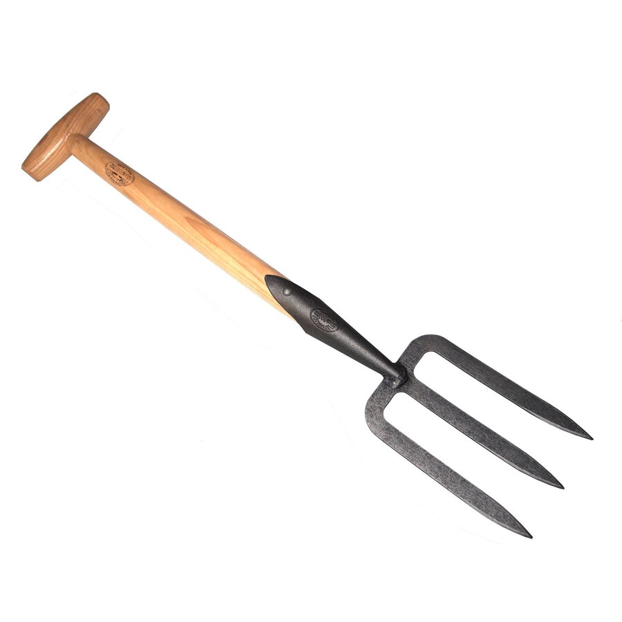 Handgreepje 3 Tanden Met Essen T-steel 40 Centimeter